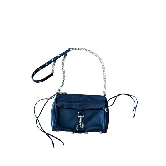 REBECCA MINKOFF Black Gold Leather MAC Crossbody Bag - Picture 9 of 9
